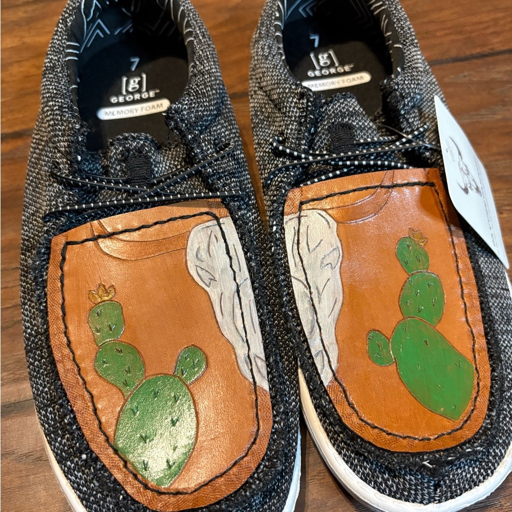 George Kids' Black and Tan Cactus Sneakers